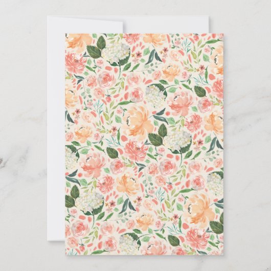 Floral Princess Birthday Foto Einladung (Rückseite)