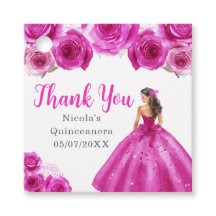 Floral Princess im heißen rosa Kleid Quinceanera