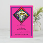 Floral Print Carnival Elefant Einladung (Stehend Vorderseite)