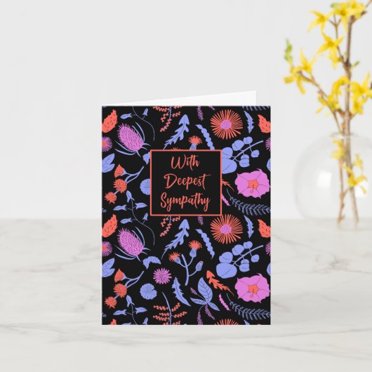 Floral Print Custom Message Inside Beileid Karte (Gelbe Blume)