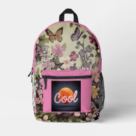 Floral Print Cut Nähen Rucksack