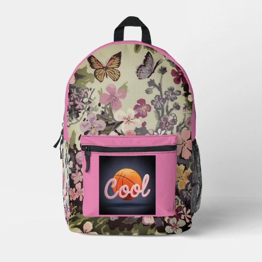 Floral Print Cut Nähen Rucksack (Vorderseite)