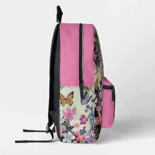 Floral Print Cut Nähen Rucksack (Links)