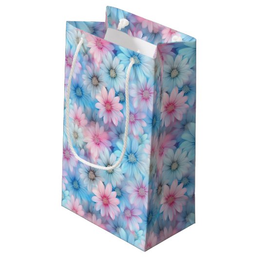Floral Print Geschenktasche Kleine Geschenktüte (Rückseite Schrägansicht)