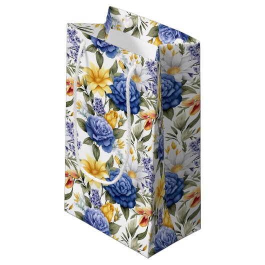 Floral Print Geschenktasche Kleine Geschenktüte (Vorderseite Schrägansicht)
