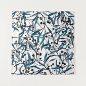 Floral print. Ornament Natural curves. Pattern Wandteppich (Vorderseite (Horizontal))