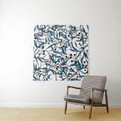 Floral print. Ornament Natural curves. Pattern Wandteppich (Beispiel)