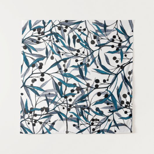 Floral print. Ornament Natural curves. Pattern Wandteppich (Vorderseite)