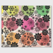 Floral Print Pop Muster Niedlich Girly Boho Hippie Geschenkpapier (Flach)