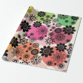 Floral Print Pop Muster Niedlich Girly Boho Hippie Geschenkpapier (Ungerollt)