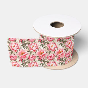 Floral Print Satin Ribbon Satinband