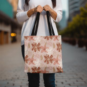 Floral Print Tote Bag, Stilvolles Design der Blume Tasche
