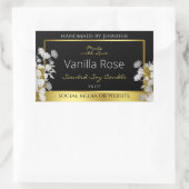 Floral Product Packaging Labels Black Gold Silver Rechteckiger Aufkleber (Tasche)