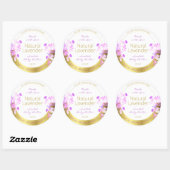 Floral Product Packaging Labels White Gold Lila Runder Aufkleber (Blatt)