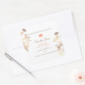 Floral Product Packaging Labels White Rose Gold Quadratischer Aufkleber (Umschlag)