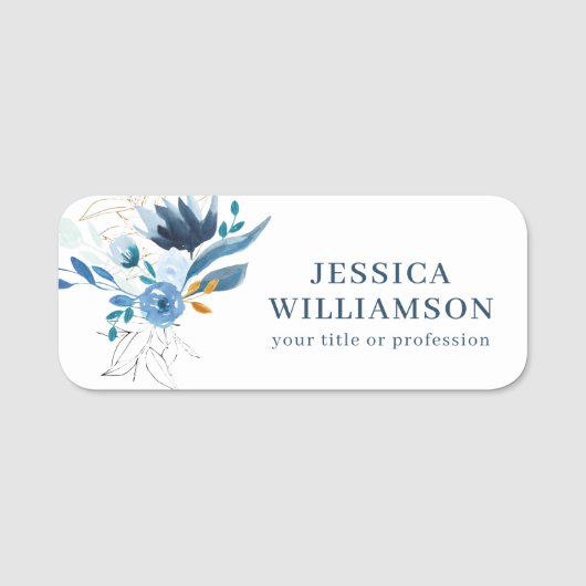 Floral Professional Conference Personalized Name Namensschild (Vorderseite)