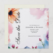 Floral Professional Minimalist Modern Plain Save The Date (Vorne/Hinten)