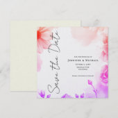 Floral Professional Minimalist Modern Plain Save The Date (Vorne/Hinten)