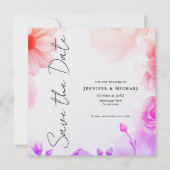 Floral Professional Minimalist Modern Plain Save The Date (Vorderseite)