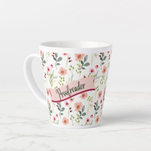 Floral Proofreader Latte-Tasse Milchtasse (Linke Ecke)