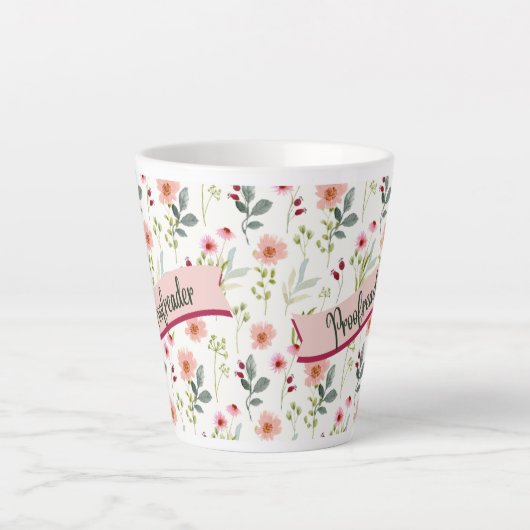 Floral Proofreader Latte-Tasse Milchtasse (Vorderseite)