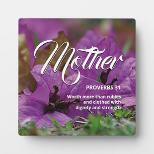 Floral PROVERBS 31 MUTTER Christlich Fotoplatte
