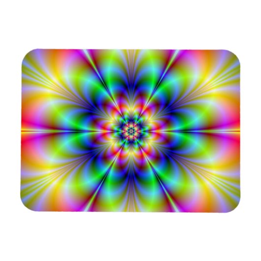 Floral Psychedelia Foto Magnet (Horizontal)