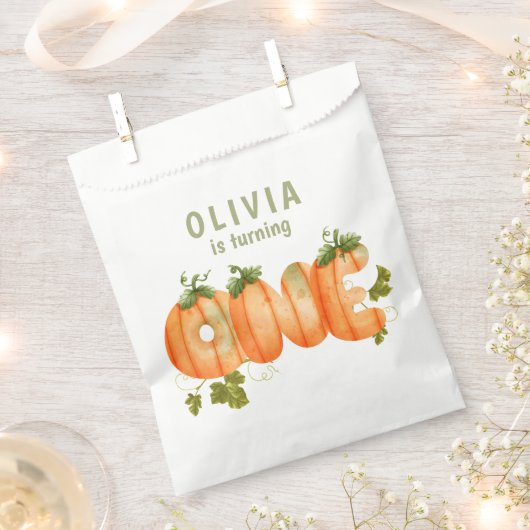 Floral Pumpkin 1. Geburtstag Herbst Geschenktütchen (Ausgeschnitten)