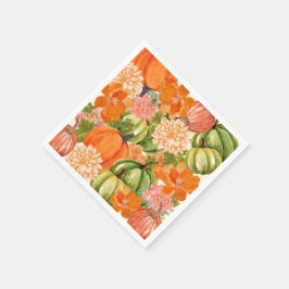 Floral Pumpkin 1. Geburtstag Herbst Serviette