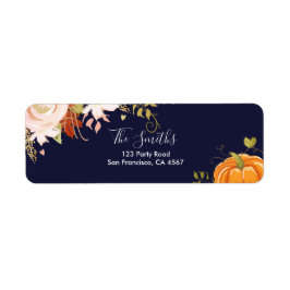 Floral Pumpkin Address Labels Herbst Neutral