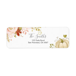 Floral Pumpkin Address Labels Herbst Neutral
