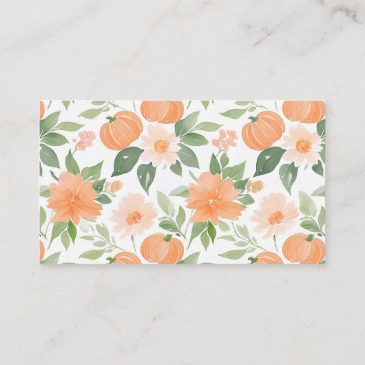 Floral Pumpkin Baby Duschbücher für Babykarten Begleitkarte (Rückseite)