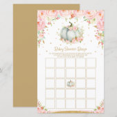Floral Pumpkin Baby Dusche Bingo Spiel Aktivität (Vorne/Hinten)
