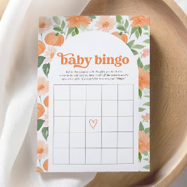 Floral Pumpkin Baby Dusche Bingo Spiel Einladung