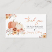 Floral Pumpkin Baby Dusche Danke Karten (Vorderseite)