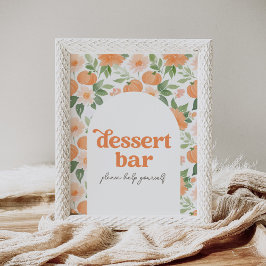 Floral Pumpkin Baby Dusche Dessert Tafelschild Poster