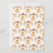Floral Pumpkin Baby Dusche Einladung (Rückseite)