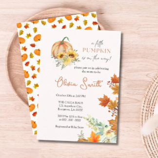 Floral Pumpkin Baby Dusche Einladung