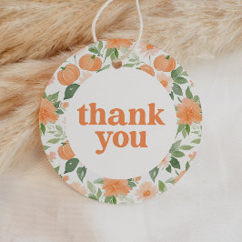 Floral Pumpkin Baby Dusche Vielen Dank Geschenkanhänger