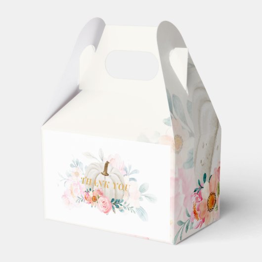 Floral Pumpkin Baby Dusche Wasserfarbe Botanische Geschenkschachtel (Rückseite)