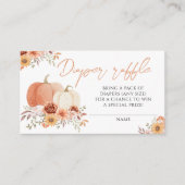 Floral Pumpkin Baby Dusche Windel Gewinnkarten Begleitkarte (Vorderseite)