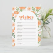 Floral Pumpkin Baby Dusche Wünsche für Babykarte Einladung (Stehend Vorderseite)