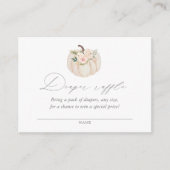 Floral Pumpkin Baby Duschkabine Windelwanne Raffle Begleitkarte (Vorderseite)