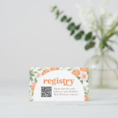 Floral Pumpkin Baby Shooting Registry Card Begleitkarte (Stehend Vorderseite)