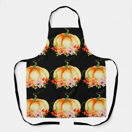 Floral Pumpkin Black Schürze (Vorderseite)