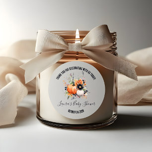 Floral Pumpkin Bouquet Baby Dusche Gefallen Runder Aufkleber
