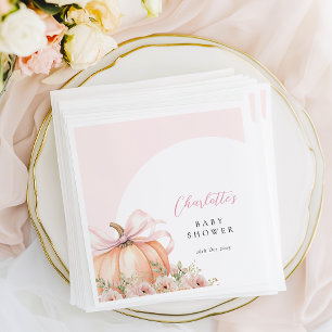 Floral Pumpkin Bow Baby Dusche Serviette