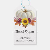 Floral Pumpkin Brautparty Fevor Geschenkanhänger (Rückseite)