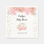 Floral Pumpkin Brautparty Napkin Serviette (Vorderseite)