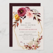 Floral Pumpkin Bridal Dusche Einladung (Vorne/Hinten)